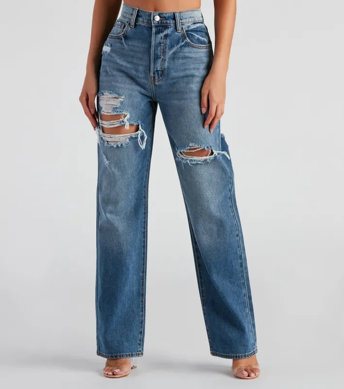 Straight Forward High Rise Boyfriend Jeans sold by Windsor