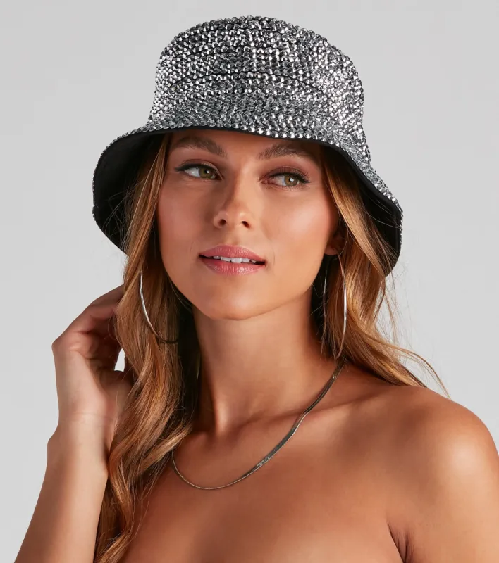 So Extra Glam Rhinestone Bucket Hat sold by Windsor