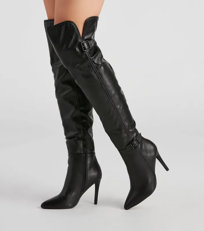 Sleek Moves Over-The-Knee Stiletto Boots sold by Windsor