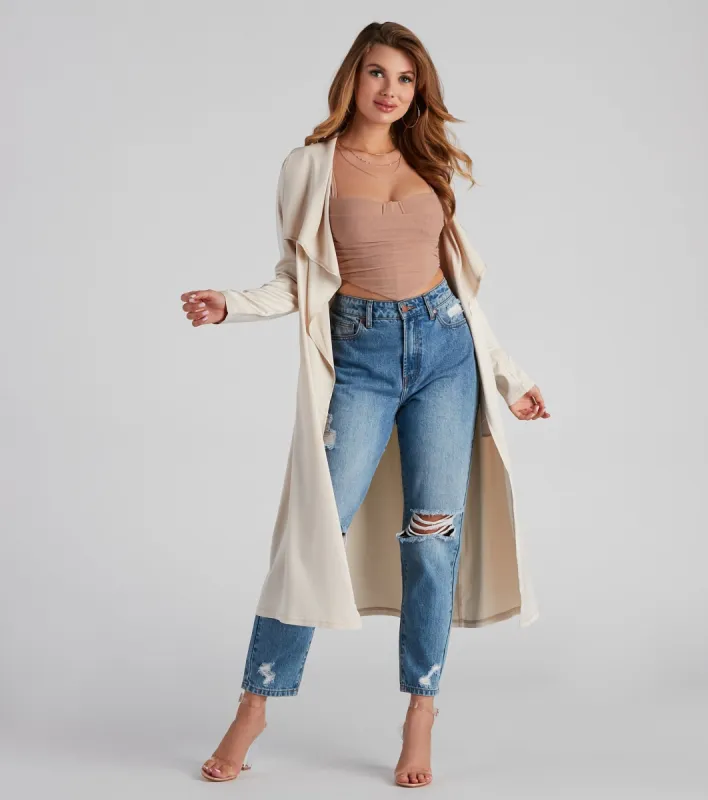 Chic In Satin Belted Trench sold by Windsor