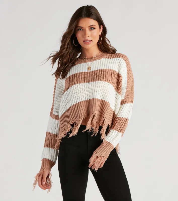 Cozy Mood Striped Knit Sweater sold by Windsor