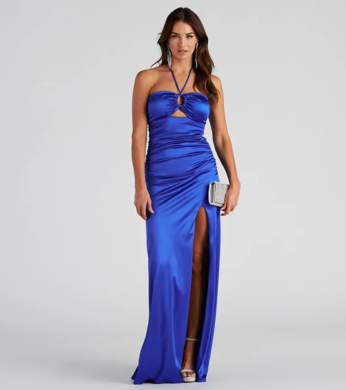Marley Satin Halter Formal Dress sold by Windsor
