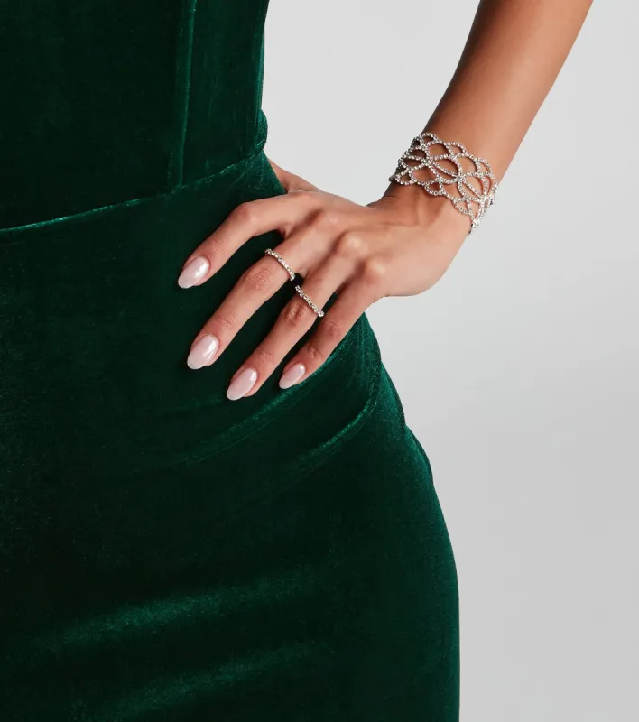 Intricate Rhinestone Clasp Bracelet sold by Windsor