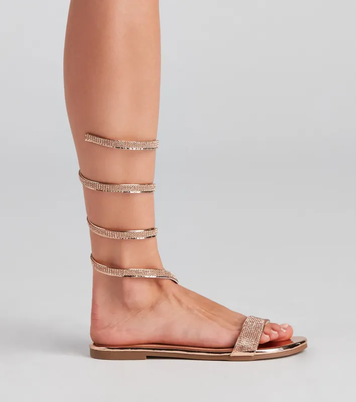 Glam Spiral Rhinestone Sandals sold by Windsor