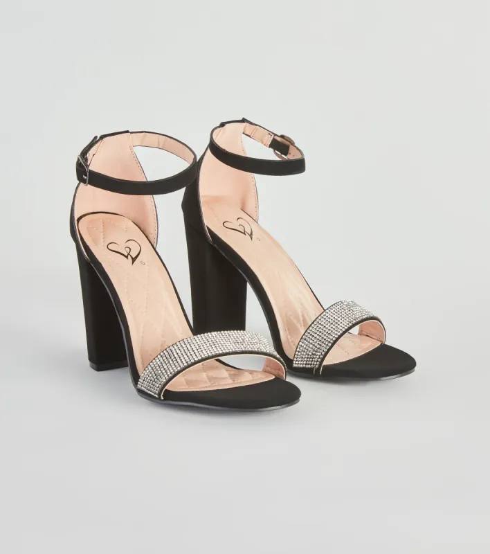 Glam Beauty Rhinestone Block Heels sold by Windsor