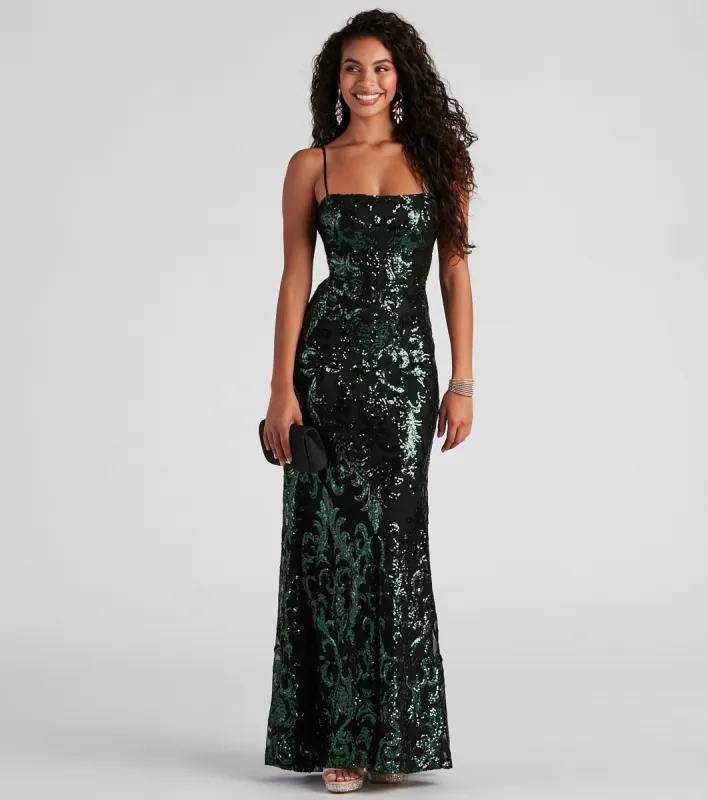Candice Formal Sequin Tie Dress sold by Windsor