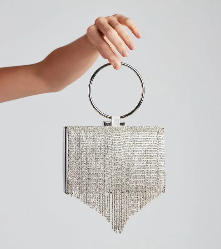 Glitzy Affair Rhinestone Box Clutch sold by Windsor
