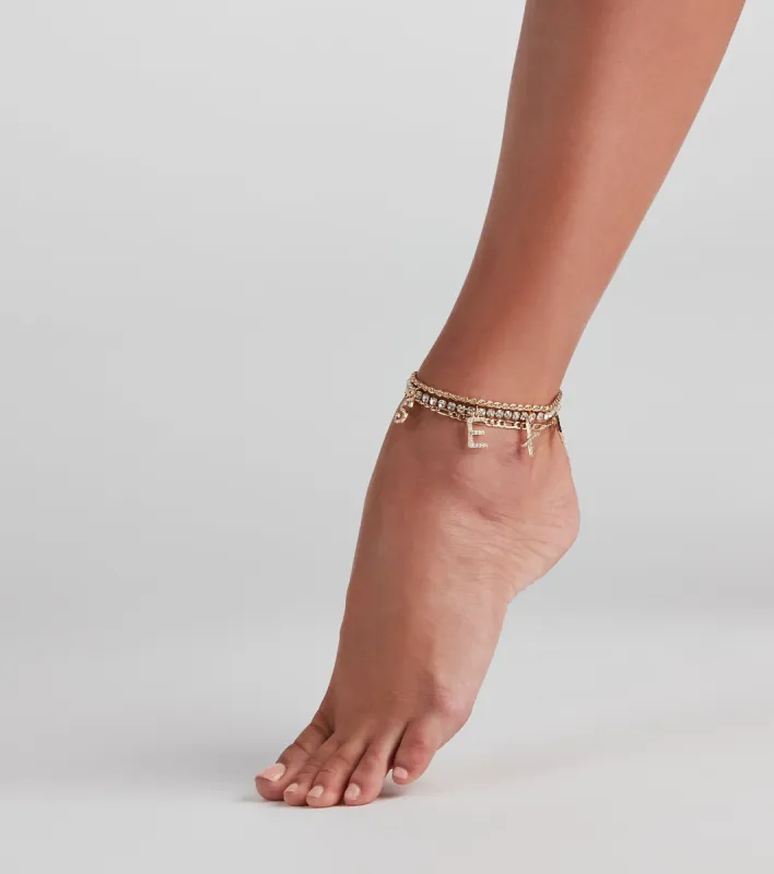 Sexy Layered Rhinestone Anklet sold by Windsor