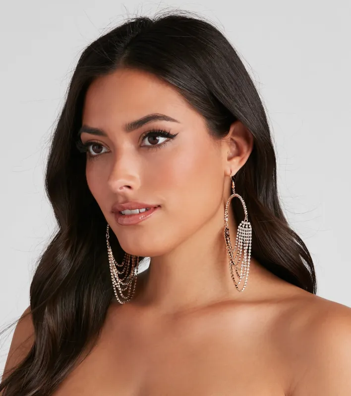Showstopper Rhinestone Drape Hoops sold by Windsor