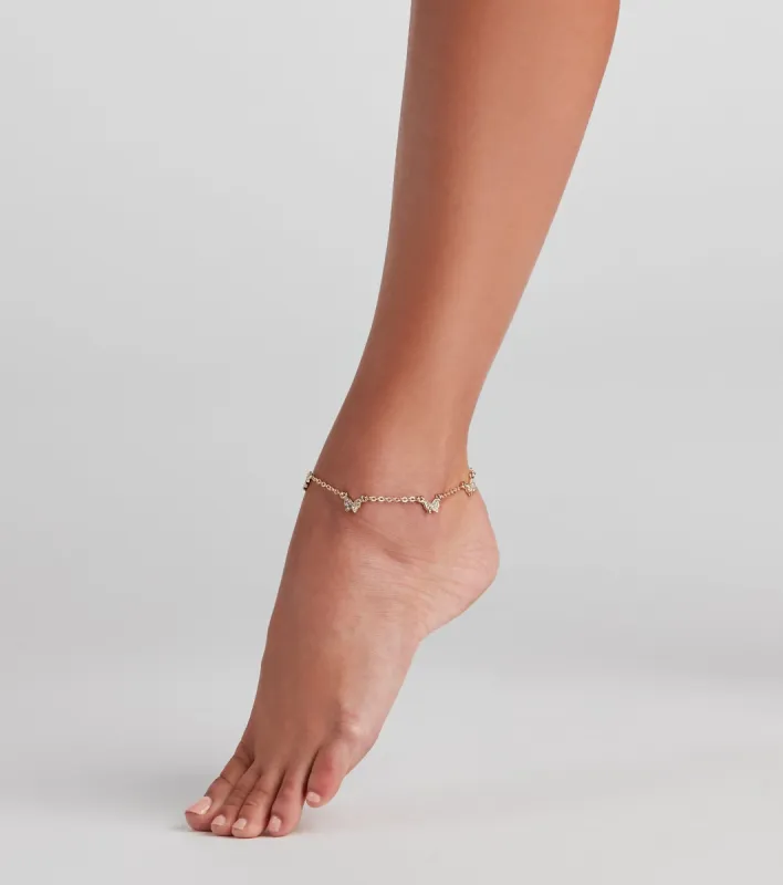 Wing It Butterfly Charm Anklet sold by Windsor