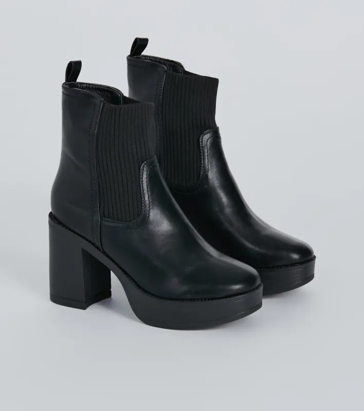 Next Levelt Style Faux Leather Platform Booties sold by Windsor