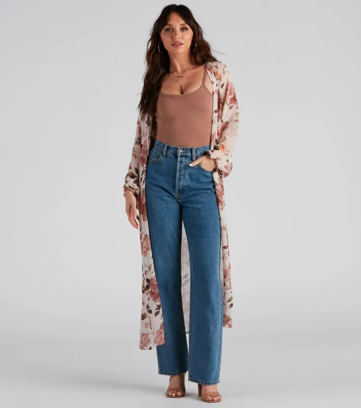 Flower Field Belted Chiffon Duster sold by Windsor