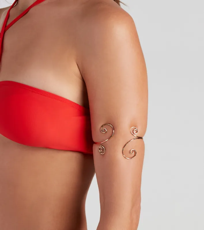 Spiraling Chic Metal Arm Cuff sold by Windsor