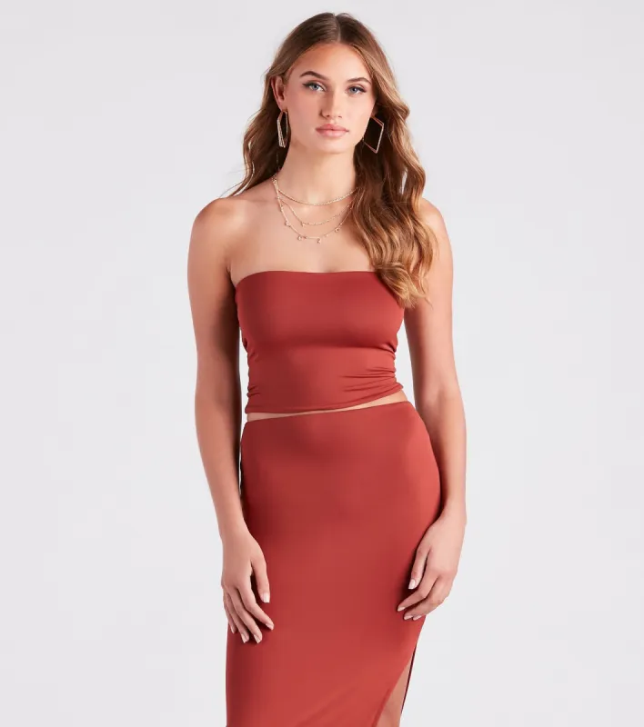 PLACEHOLDER - Smooth Silhouette Crop Tube Top sold by Windsor