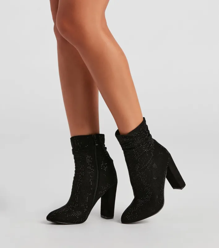 Sparkle Society Rhinestone Booties sold by Windsor