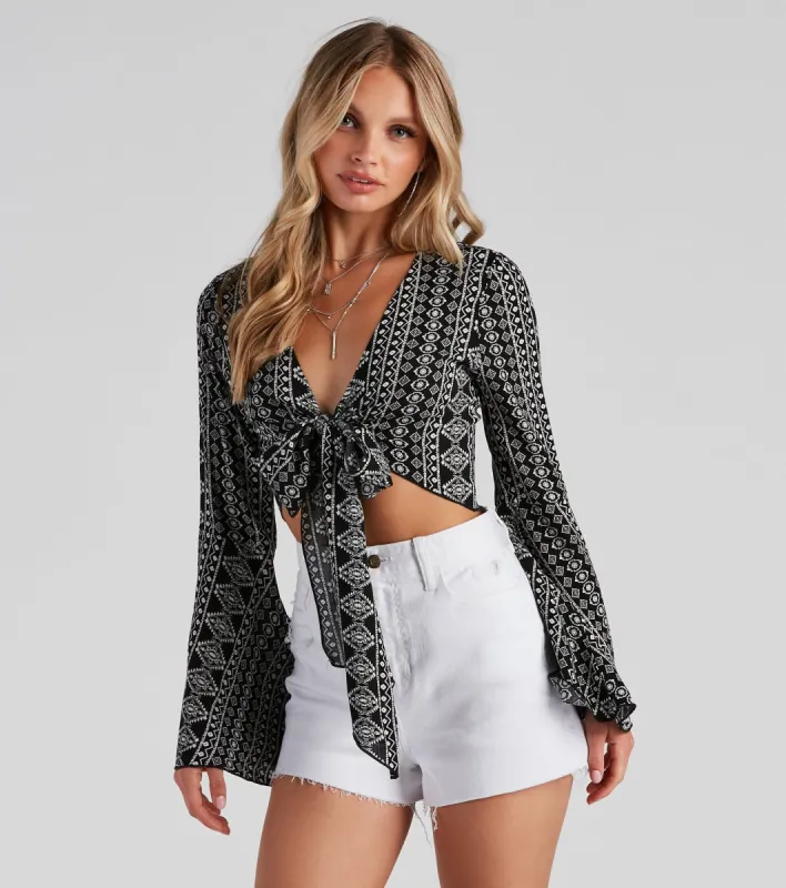 Desert Stroll Tie-Front Top sold by Windsor