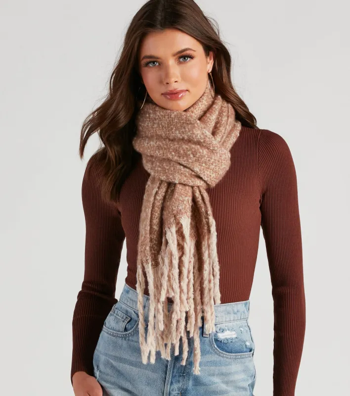 Autumn Vibes Fringe Blanket Scarf sold by Windsor