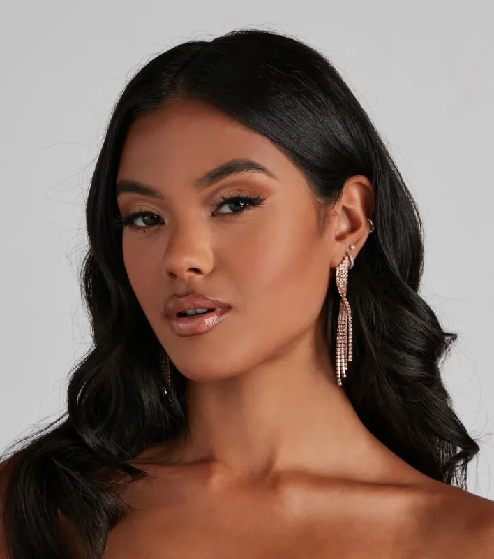 Twist Statement Rhinestone Earrings sold by Windsor