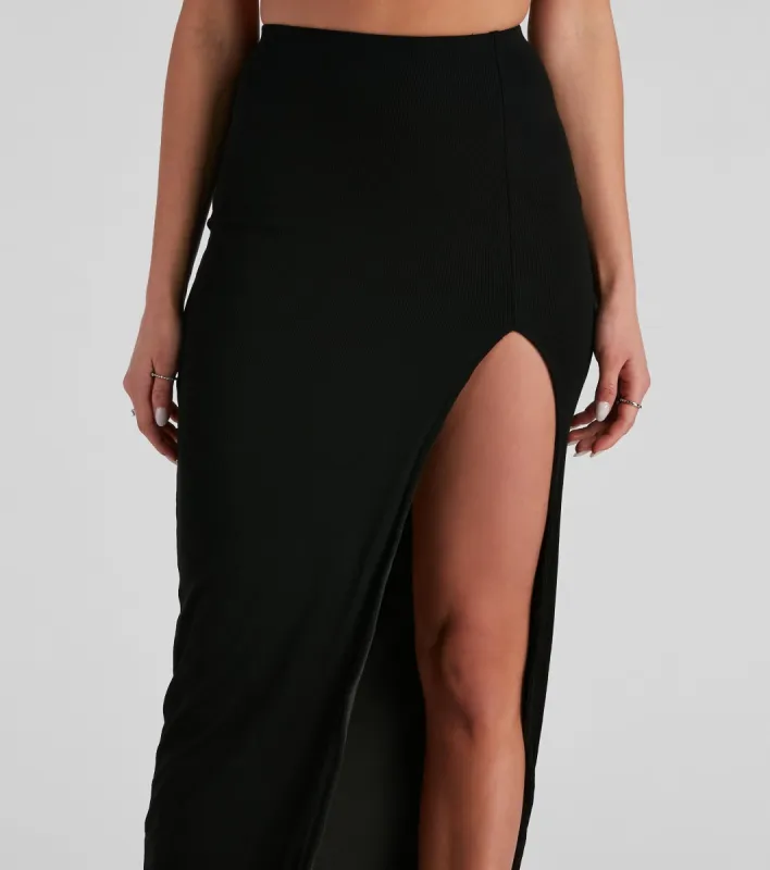 Alluring Beauty High Slit Midi Skirt sold by Windsor