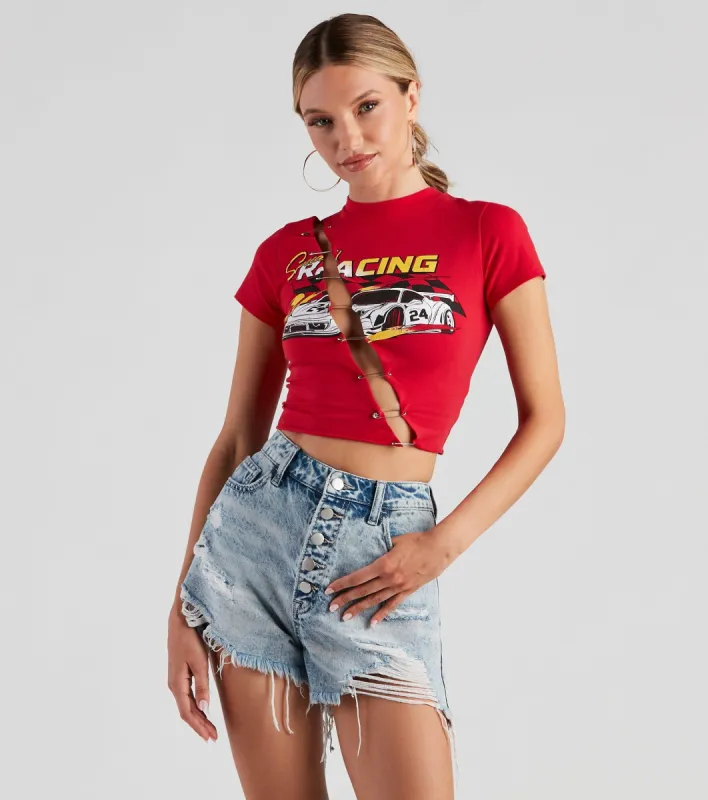 Speedster Racing Graphic Crop Top sold by Windsor