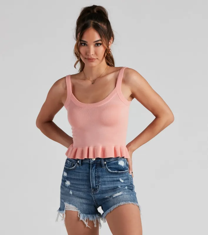 Perfectly Ripe Peplum Tank Top sold by Windsor