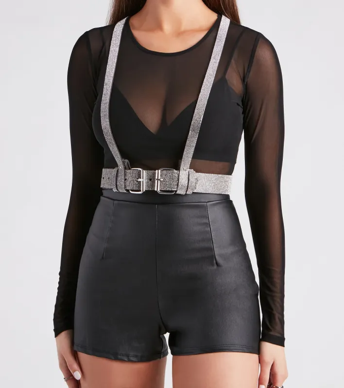 Glam Alert Rhinestone Harness Belt sold by Windsor