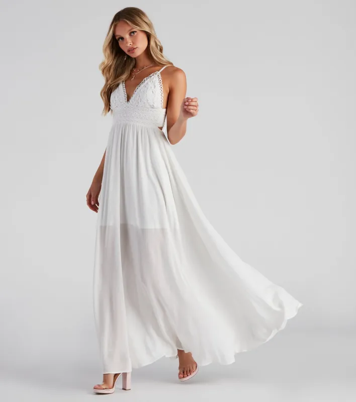 Boho Breeze Crochet Maxi Dress sold by Windsor
