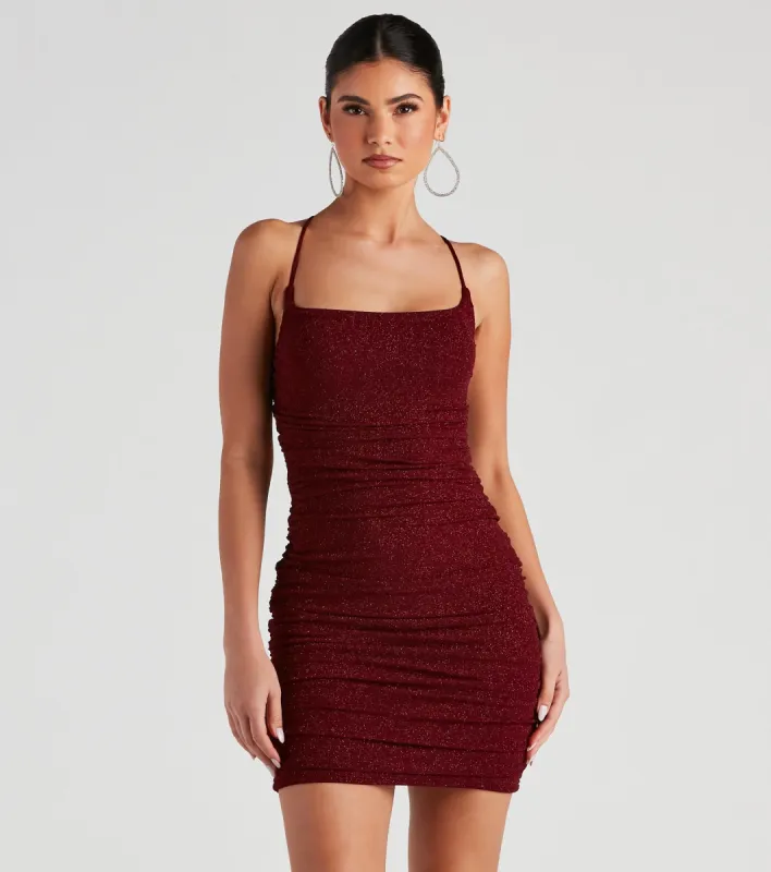 Gorgeous Glow Glitter Mini Dress sold by Windsor
