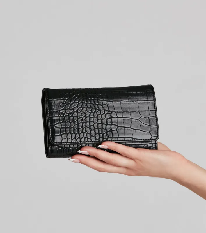 Chic Croc Embossed Crossbody Wallet sold by Windsor