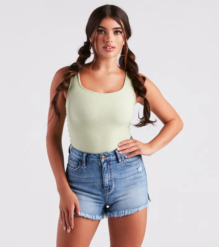 Casual Vibes Sleeveless Scoop Neck Bodysuit sold by Windsor