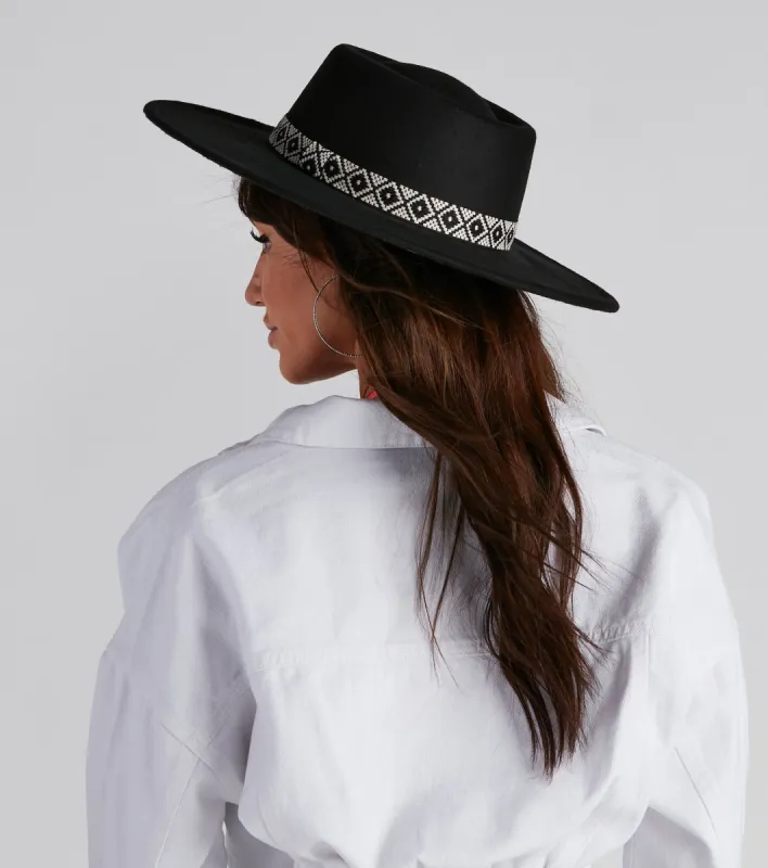 West Side Geo Trim Boater Hat sold by Windsor