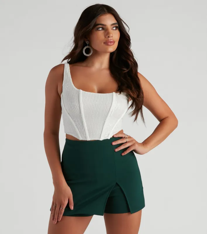 Boost Your Glow Sequin Corset Top sold by Windsor