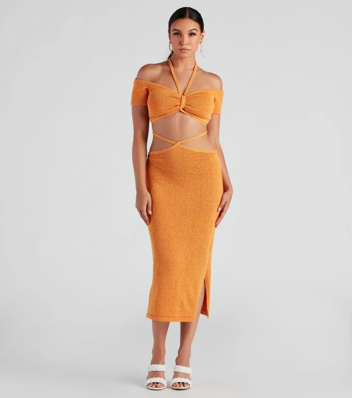 Sunset Beauty Halter Crop Top sold by Windsor