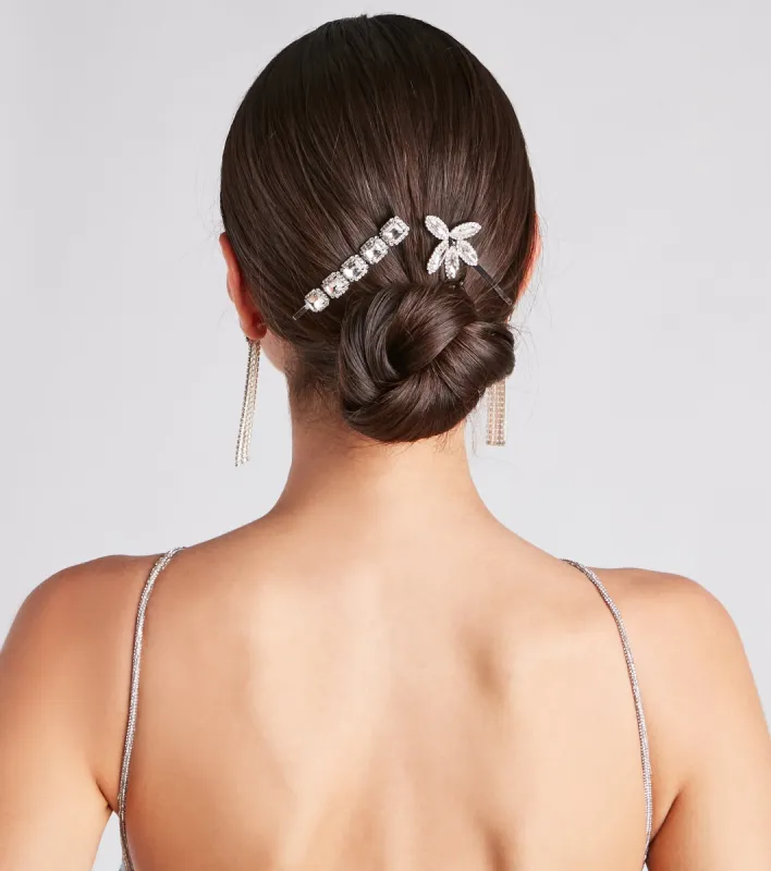 Sparkle With Radiance Rhinestone Hair Pin Set sold by Windsor