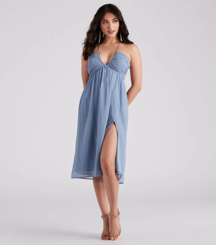 On The Verge Chiffon A-Line Midi Dress sold by Windsor