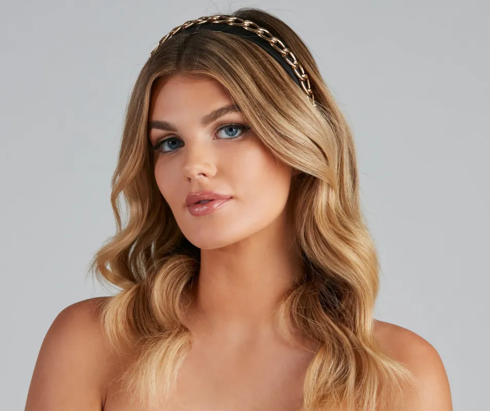 Chic Chain Trim Headband sold by Windsor