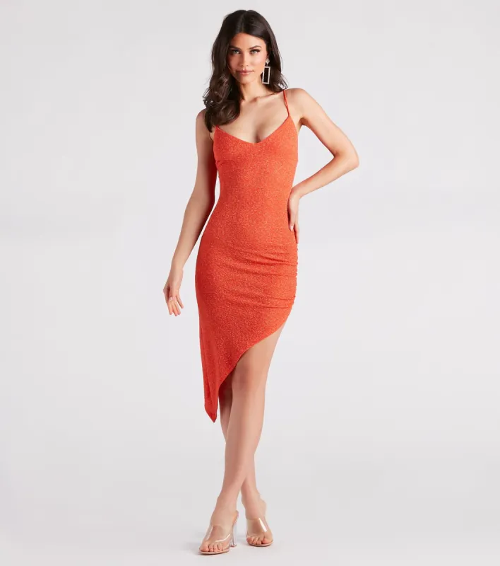 Shining Personality Glitter Midi Dress sold by Windsor
