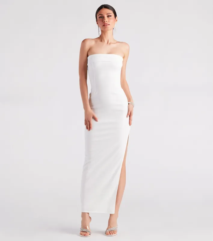 Kaisley Strapless High Slit Slim-Fit Formal Dress sold by Windsor