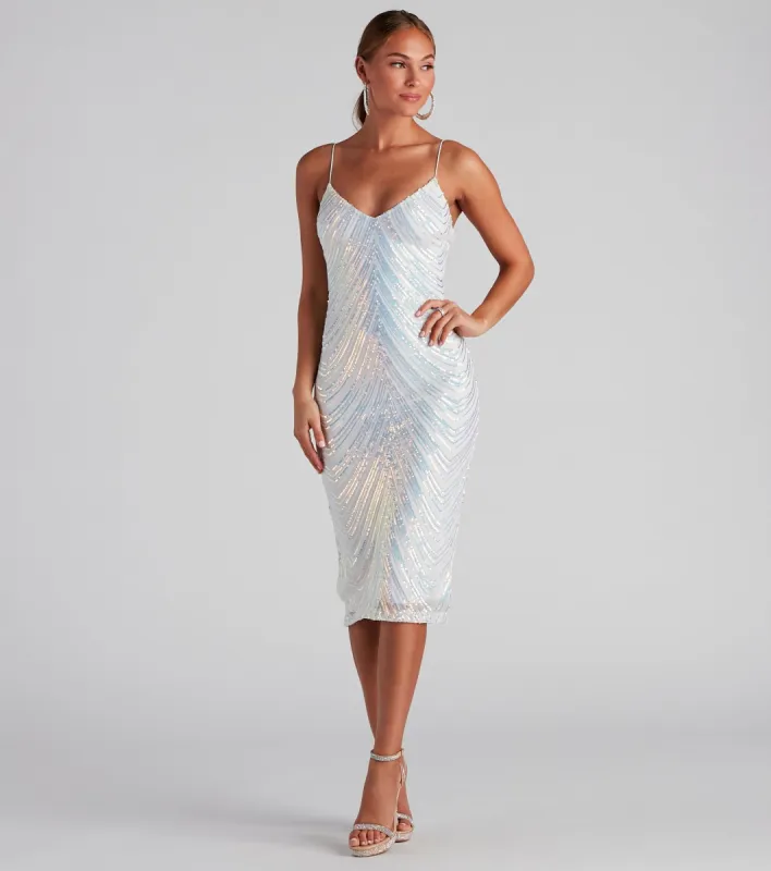 Carly Formal Sequin V-Neck Dress sold by Windsor