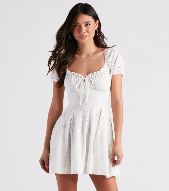 Sweet As Me Eyelet Lace Skater Dress sold by Windsor