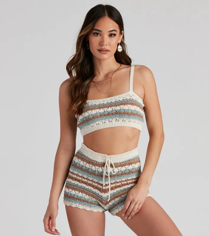Summer Blend Crochet Knit Top sold by Windsor