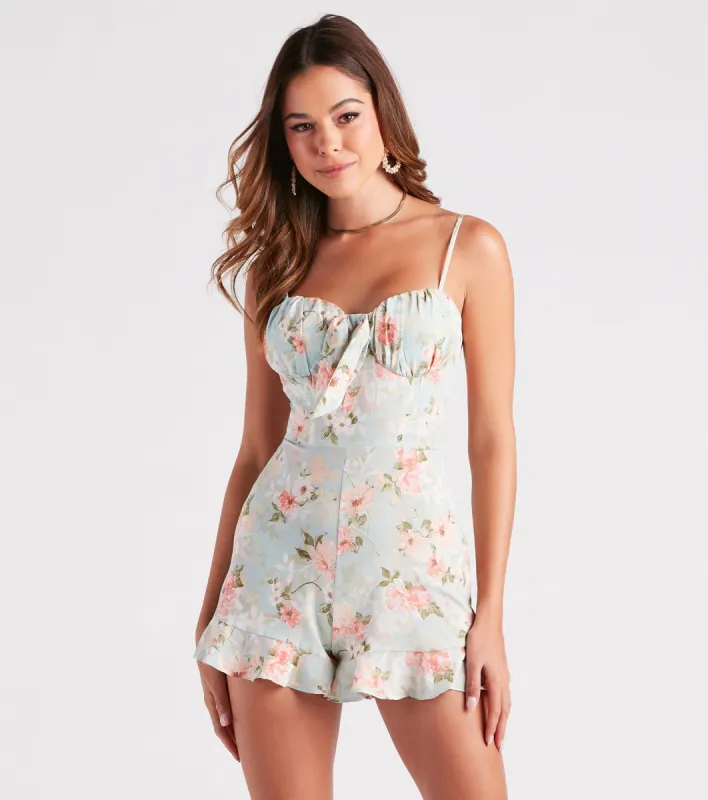 Daytime Chic Floral Ruffled Romper sold by Windsor