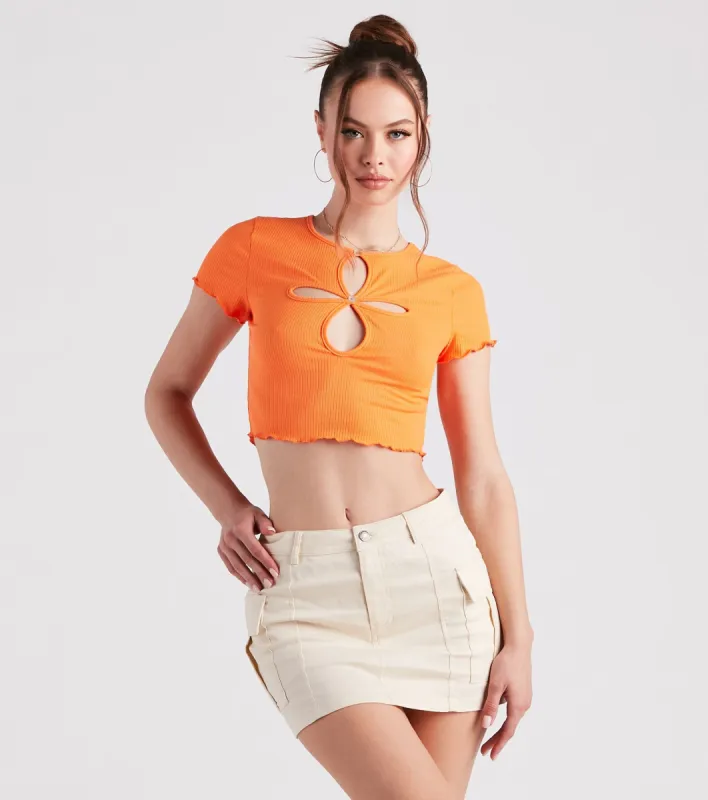 Flirt Factor Cutout Crop Tee sold by Windsor