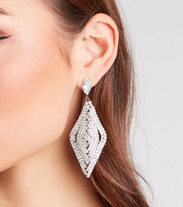 Glitzy Era Rhinestone Statement Earrings sold by Windsor