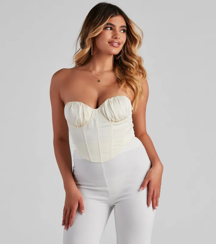 Unveil Satin Sweetheart Bustier sold by Windsor