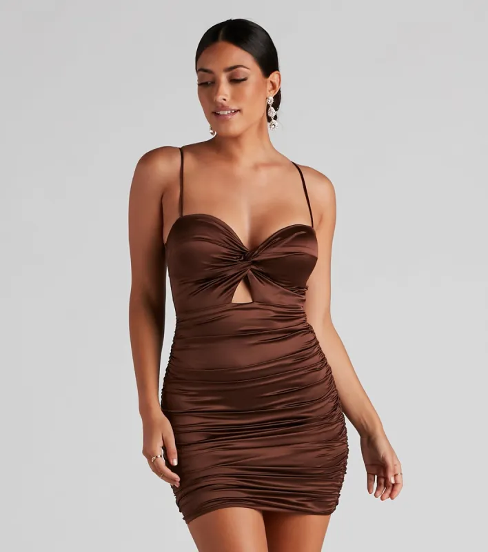 It Girl Energy Satin Mini Dress sold by Windsor