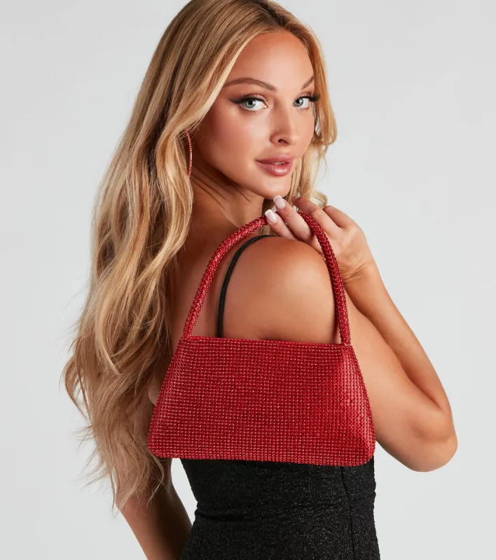 Sparkle Rhinestone Mesh Shoulder Bag sold by Windsor