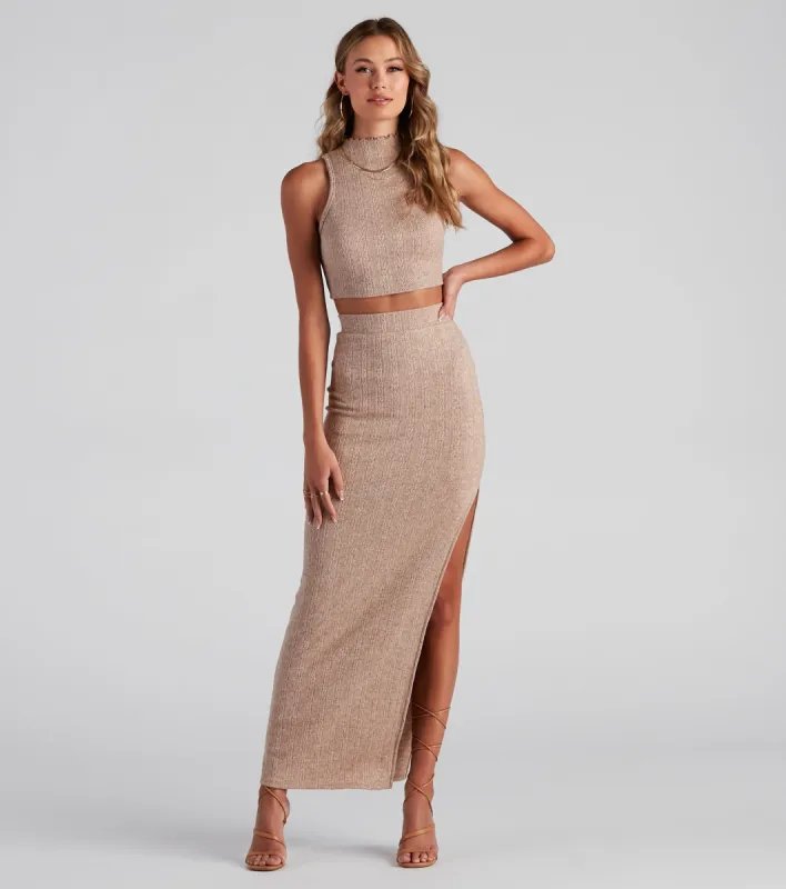 Cozy Day Cable Knit Crop Top sold by Windsor