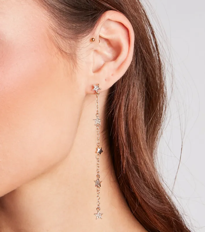 Dreamy Rhinestone Star Duster Earrings sold by Windsor