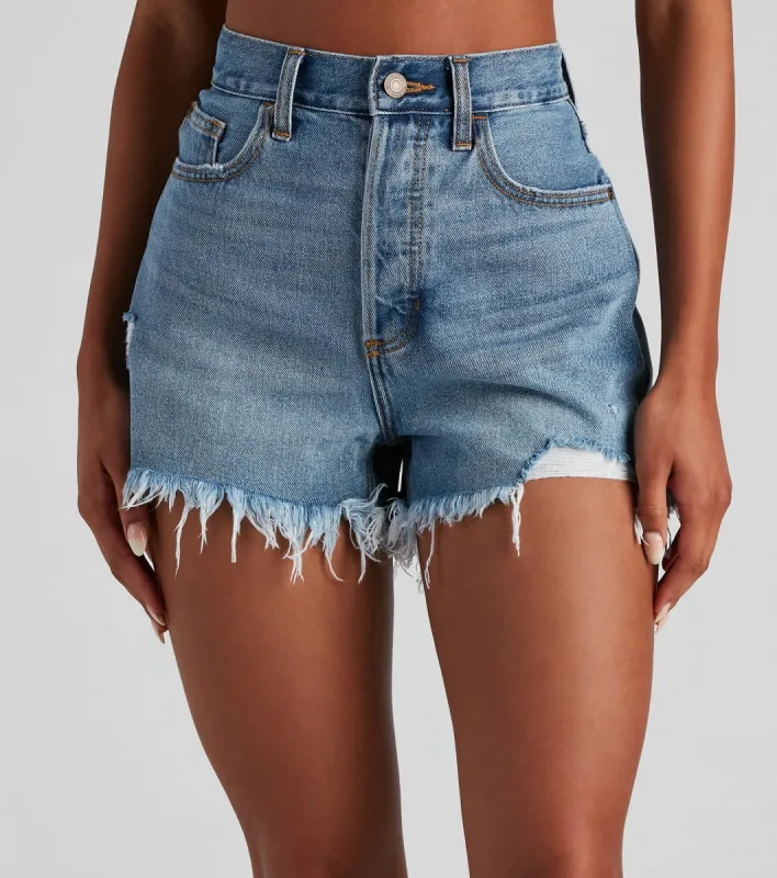 Reese High Rise Denim Shorts By Windsor Denim sold by Windsor